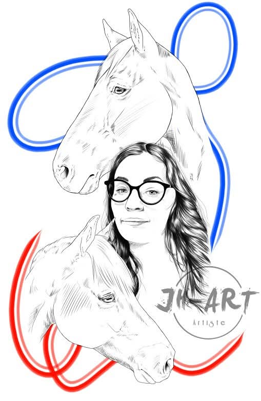 Portrait détaillé N/B animaux & humains